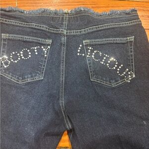 Dark Wash Women's Jeans with Stud butt Accent